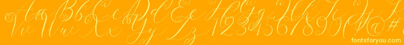 Latia-Schriftart – Gelbe Schriften auf orangefarbenem Hintergrund