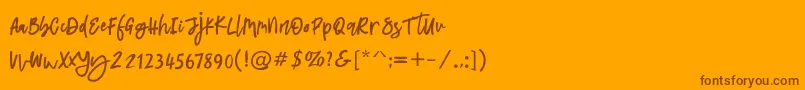 Latifah Font – Brown Fonts on Orange Background