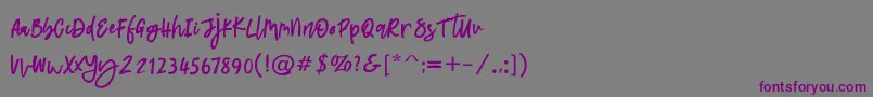 Шрифт Latifah – фиолетовые шрифты на сером фоне