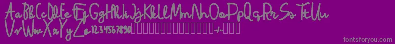 フォントLatina Bold – 紫の背景に灰色の文字