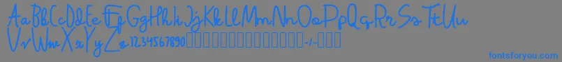 Latina Regular Font – Blue Fonts on Gray Background
