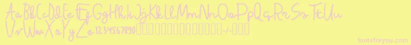 Шрифт Latina Regular – розовые шрифты на жёлтом фоне