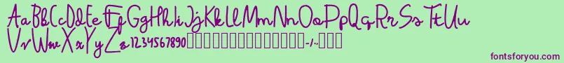 Latina Regular Font – Purple Fonts on Green Background