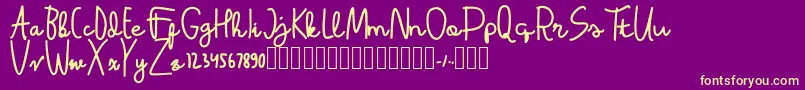 Latina Regular Font – Yellow Fonts on Purple Background