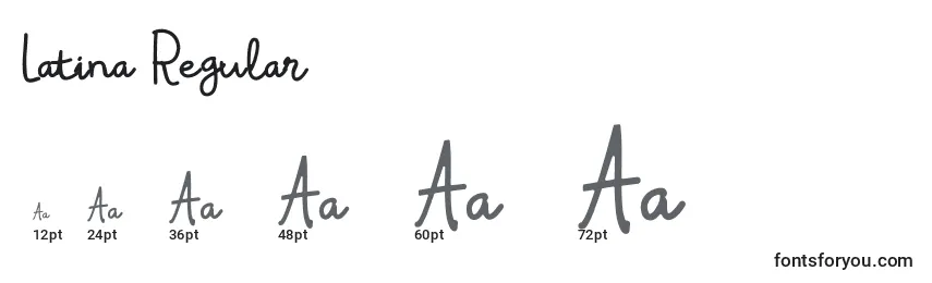Размеры шрифта Latina Regular