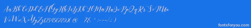 Latte coffee Script-Schriftart – Rosa Schriften auf blauem Hintergrund