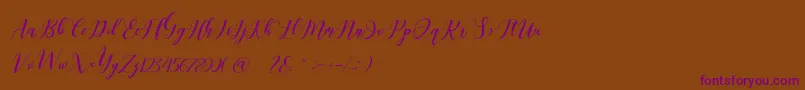 Latte coffee Script-Schriftart – Violette Schriften auf braunem Hintergrund