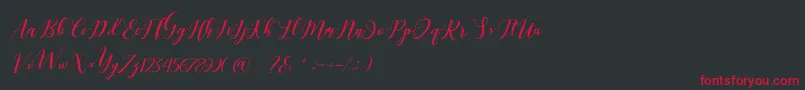 フォントLatte coffee Script – 黒い背景に赤い文字