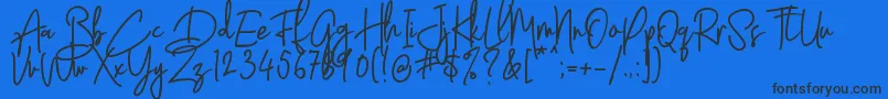 Latter Slant   Regular-Schriftart – Schwarze Schriften auf blauem Hintergrund
