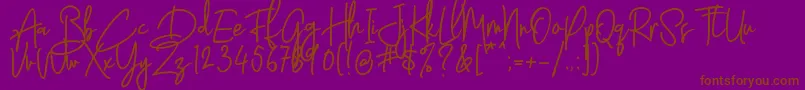 Latter Slant   Regular Font – Brown Fonts on Purple Background