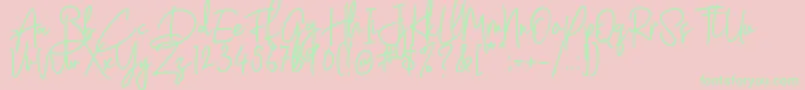 Latter Slant   Regular Font – Green Fonts on Pink Background