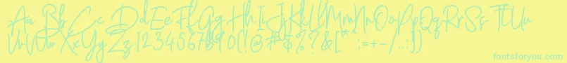 Latter Slant   Regular Font – Green Fonts on Yellow Background