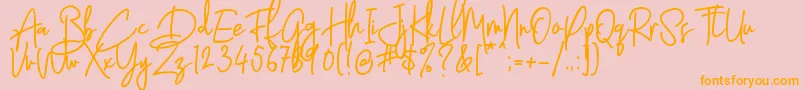 Latter Slant   Regular Font – Orange Fonts on Pink Background