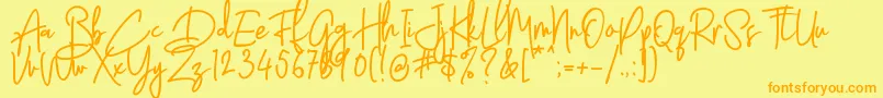 Latter Slant   Regular Font – Orange Fonts on Yellow Background