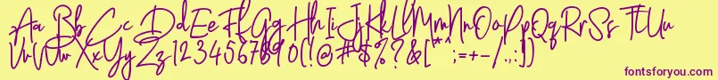 Latter Slant   Regular Font – Purple Fonts on Yellow Background