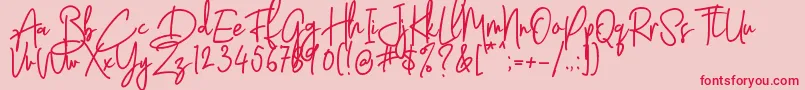 Latter Slant   Regular Font – Red Fonts on Pink Background