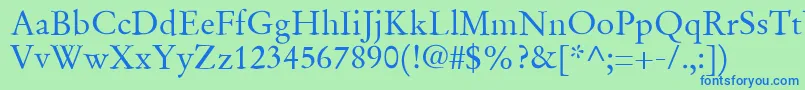 SgaramondRegular Font – Blue Fonts on Green Background