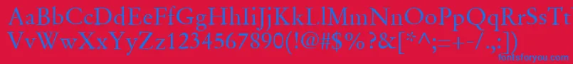 SgaramondRegular Font – Blue Fonts on Red Background