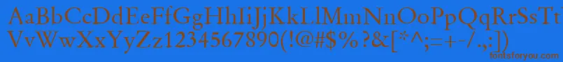 SgaramondRegular Font – Brown Fonts on Blue Background