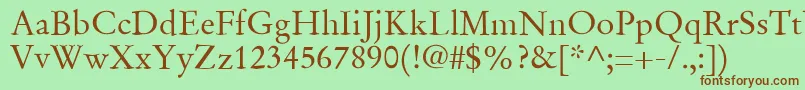 SgaramondRegular Font – Brown Fonts on Green Background