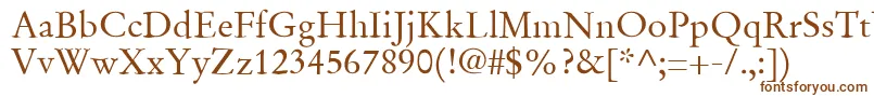 SgaramondRegular-fontti – ruskeat fontit valkoisella taustalla