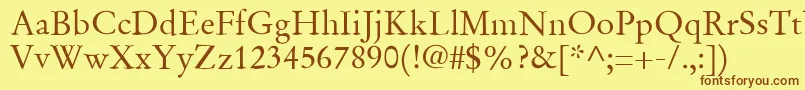 SgaramondRegular Font – Brown Fonts on Yellow Background