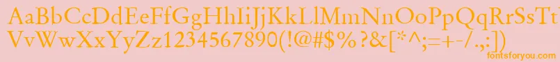 SgaramondRegular Font – Orange Fonts on Pink Background