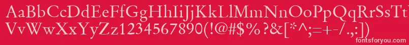 SgaramondRegular Font – Pink Fonts on Red Background