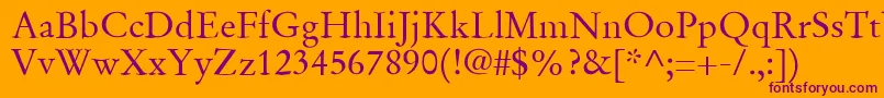SgaramondRegular Font – Purple Fonts on Orange Background