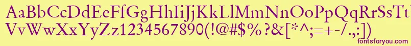 Шрифт SgaramondRegular – фиолетовые шрифты на жёлтом фоне