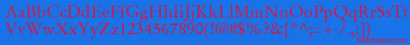 Шрифт SgaramondRegular – красные шрифты на синем фоне