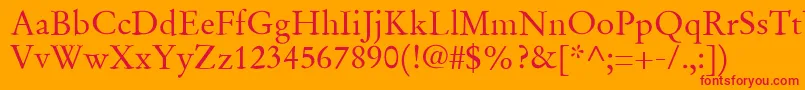 SgaramondRegular Font – Red Fonts on Orange Background