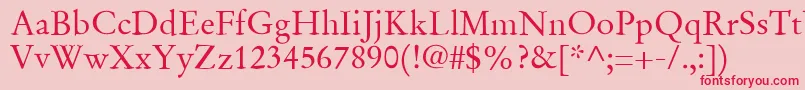 SgaramondRegular Font – Red Fonts on Pink Background