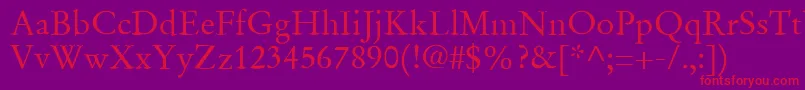 SgaramondRegular Font – Red Fonts on Purple Background