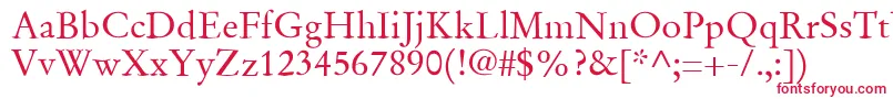 SgaramondRegular Font – Red Fonts on White Background