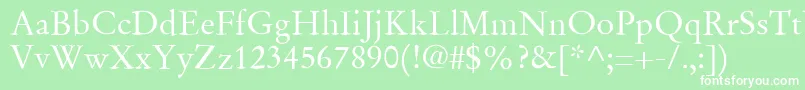 SgaramondRegular Font – White Fonts on Green Background