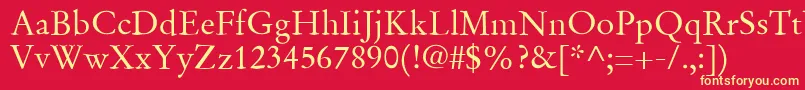 Шрифт SgaramondRegular – жёлтые шрифты на красном фоне