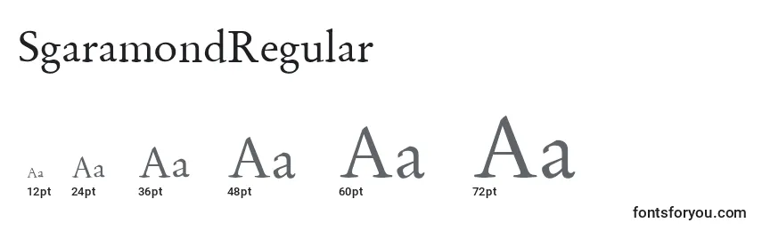 SgaramondRegular Font Sizes