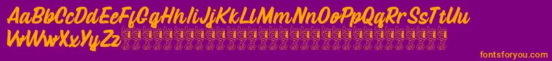 Lattetude Font – Orange Fonts on Purple Background