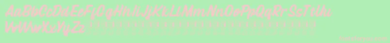 Lattetude Font – Pink Fonts on Green Background