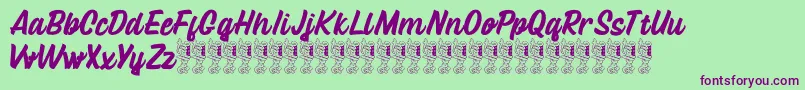 Lattetude Font – Purple Fonts on Green Background