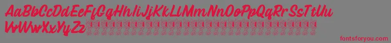 Lattetude Font – Red Fonts on Gray Background