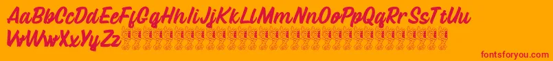 Lattetude Font – Red Fonts on Orange Background