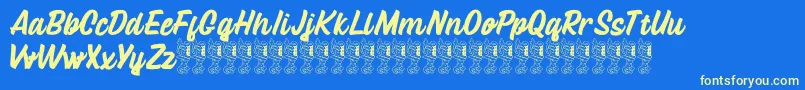 Lattetude Font – Yellow Fonts on Blue Background