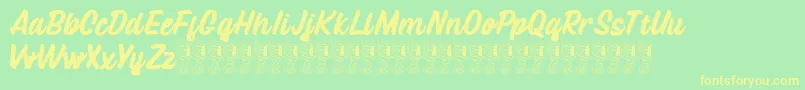 Lattetude Font – Yellow Fonts on Green Background