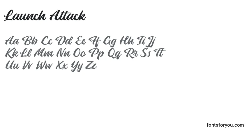 Launch Attack Font – alphabet, numbers, special characters