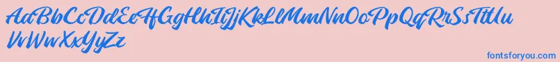Launch Attack Font – Blue Fonts on Pink Background