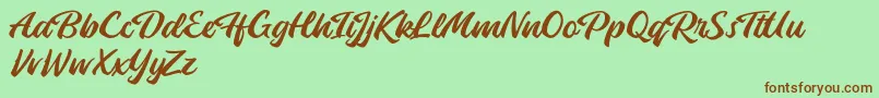 Launch Attack Font – Brown Fonts on Green Background