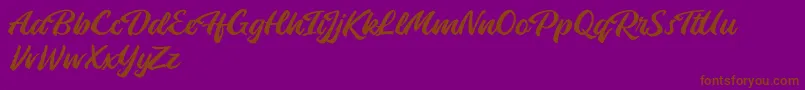 Launch Attack Font – Brown Fonts on Purple Background