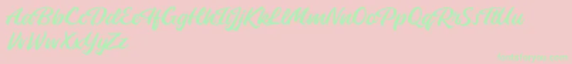 Launch Attack Font – Green Fonts on Pink Background